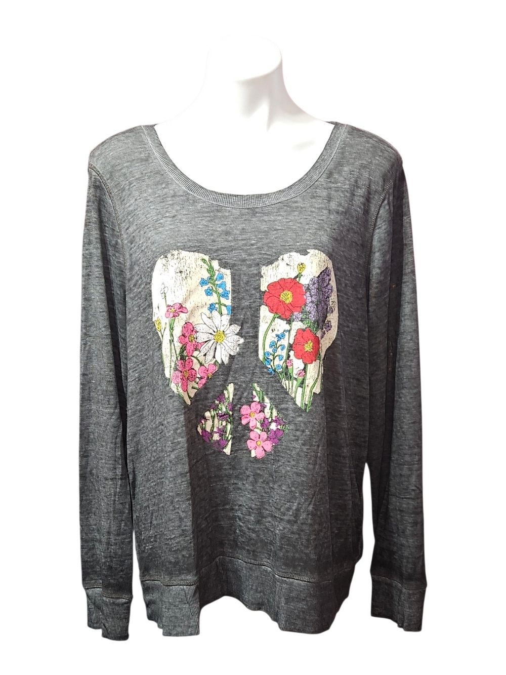 torrid Charcoal Top with Floral Graphic
